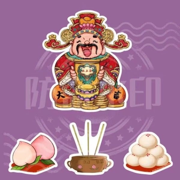Chinese fairy refrigerator sticker God of Fortune Kitchen God magnetic acrylic
